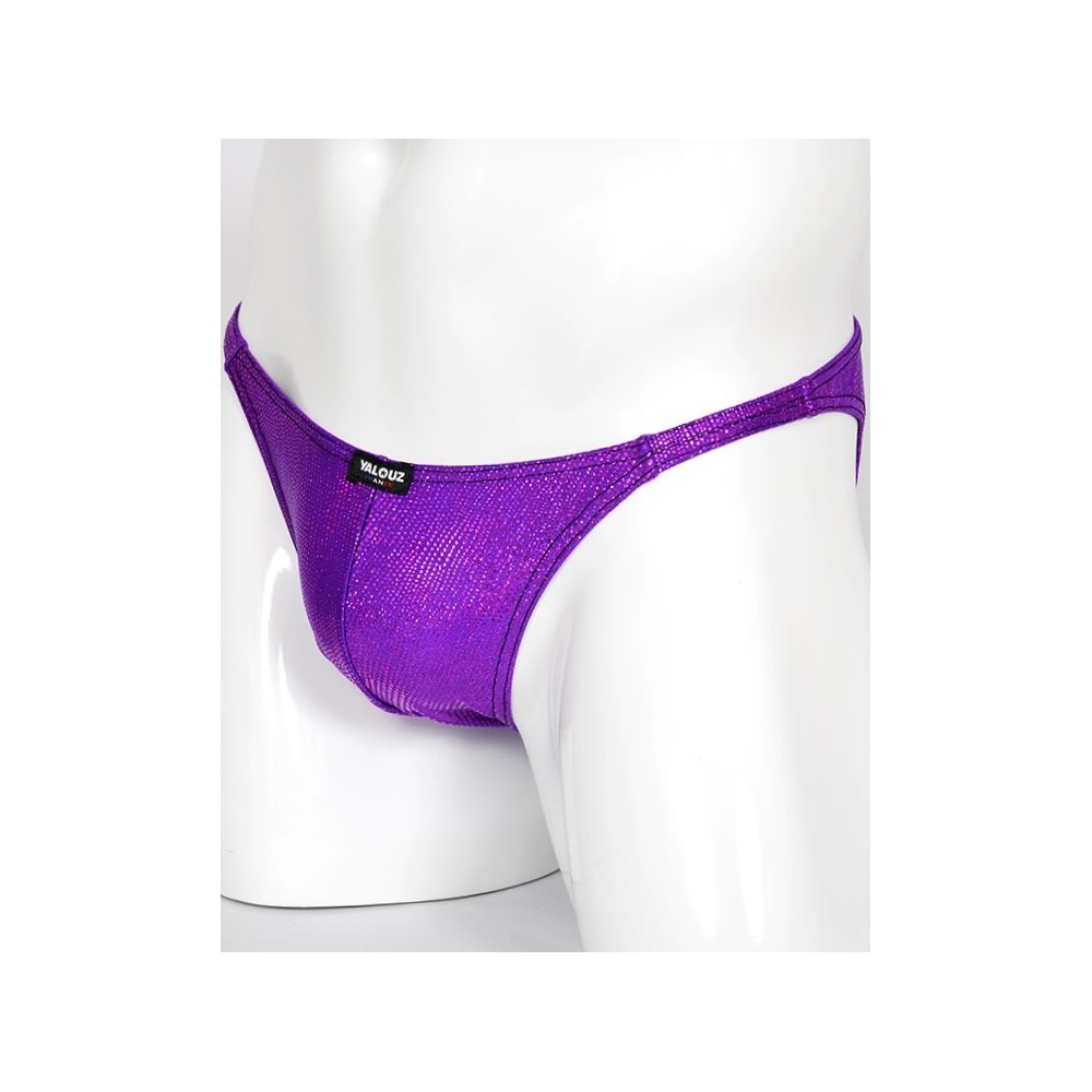 Maillot Posing Lycra Pailletté Violet Purple - vue cote