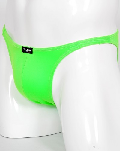 Posing maillot de bain vert lime lycra - vue cote