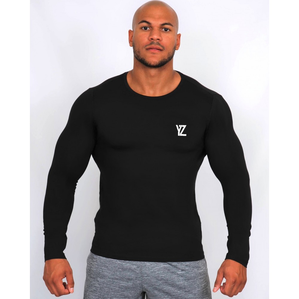 Tee shirt noir manche longue homme hotsell