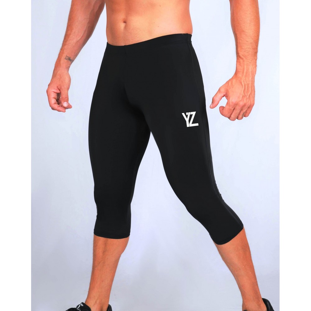 Legging sport homme athlétique noir bleu