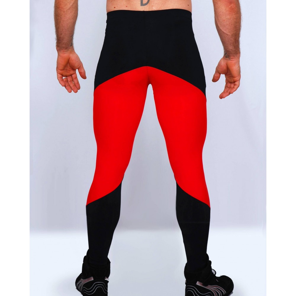 LEGGING CORSAIRE COMPRESSION HOMME NOIR ET ROUGE