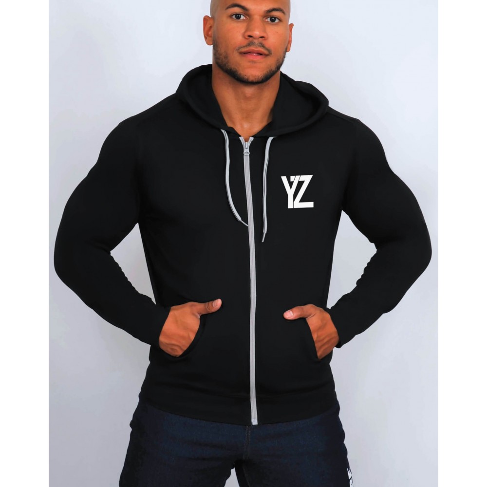 VESTE ATHLETIC NOIRE MANCHES LONGUES HOMME YALOUZ SPORT