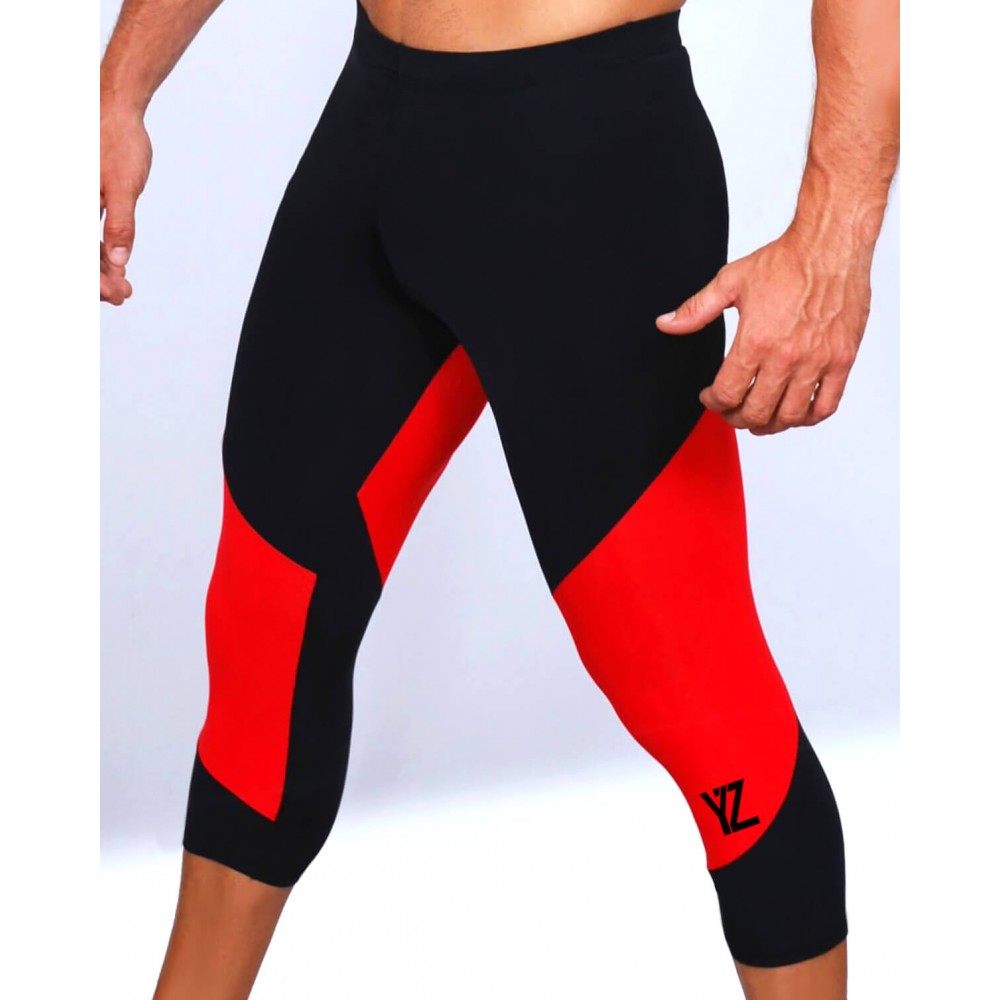 LEGGING CORSAIRE COMPRESSION HOMME NOIR ET ROUGE