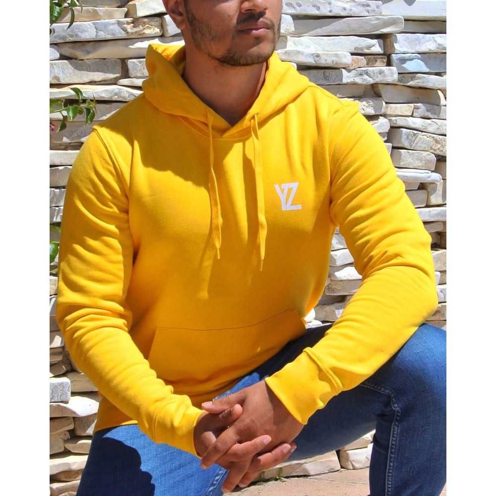 Sweat à capuche jaune clearance
