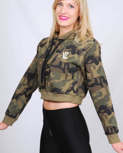 SWEAT CROP TOP CAPUCHE